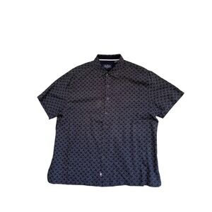 Nat Nast shirt men XL Luxury Originals Blue 70% silk button up short sleeve